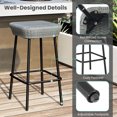 thumbnail image 4 of Gymax 29.5'' Metal Bar Height Stools Set of 2 w/ Rattan Seat & Footrest for Backyard, 4 of 9