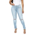 thumbnail image 1 of Bigersell Womens Skinny Jeans High Waisted Cargo Jeans Clearance Jeans Ladies Straight-Leg Denim Pants Button Closure Washed Ripped Black Jeans Fitted Mid Waist Ankle Length Pants Style J-240 Blue XL, 1 of 4