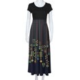 thumbnail image 4 of SMihono Robe Maxi Bohème d'Été pour Femmes Grande Taille Robe d'Été Colorée à Imprimé Floral pour Femmes Robes à Manches Courtes Robe Maxi Décontractée de Plage Robe Évasée de Plage, 4 of 5