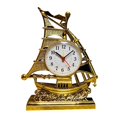 thumbnail image 1 of Table Clocks Home Decor Sailing Sculpture Desk Clock for Office Bedroom Kids Golden, 1 of 8
