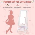 thumbnail image 3 of Gymax Miroir Pleine Longueur Autoportant pour Enfants avec Tablette Bac de Rangement Blanc, 3 of 10
