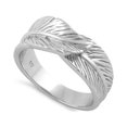 thumbnail image 1 of 925 Silver Platinum Plated Feather Women Ring, 1 of 2