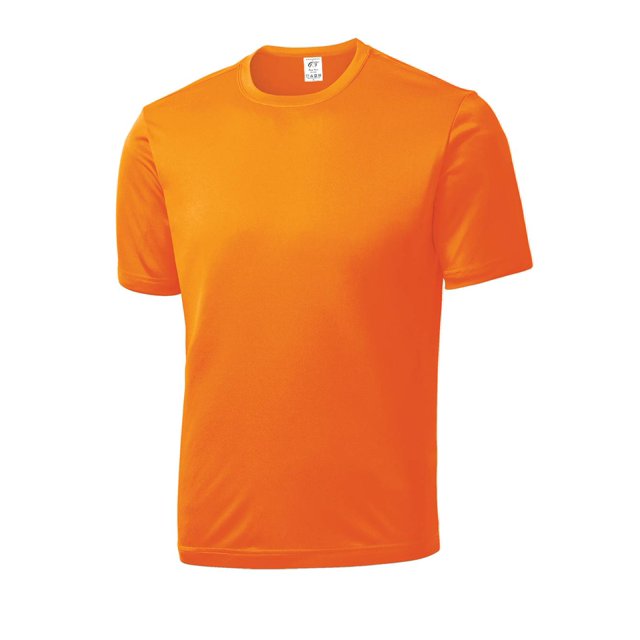 Gravity Threads Mens Short-Sleeve Moisture Wicking Shirt - Neon Orange - Small