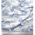 thumbnail image 1 of Soimoi Silk Fabric Yacht & Architecture Structure Architectural Decor Fabric Printed Yard 42 Inch Wide, 1 of 3