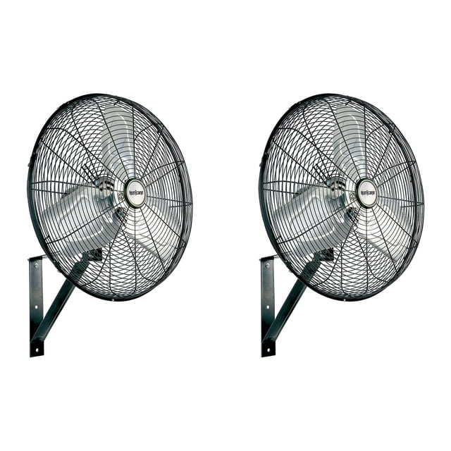 Hurricane 20" Pro Commercial Grade Classic Oscillating Wall Fan, Black, 2 Pack