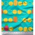 thumbnail image 3 of Soimoi Tissu en Poly Georgette Vert Imprimé Tranches de Pin et Citron au Mètre 52 Pouces de Large, 3 of 5