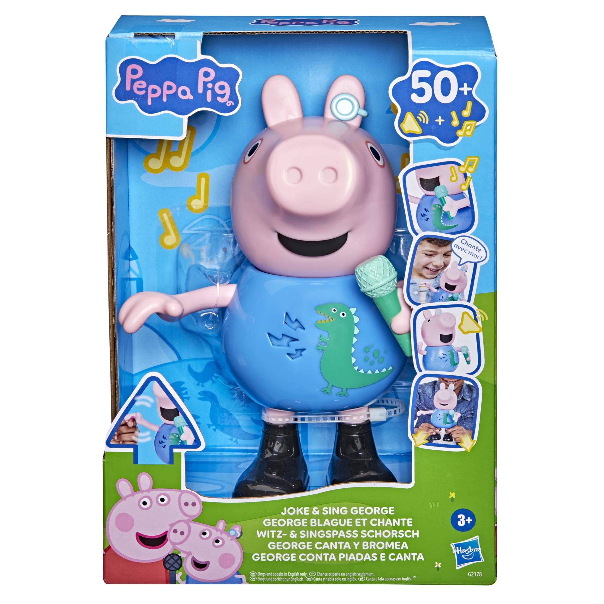 Jouets Peppa Pig Figurine George qui chante et fait des blagues, jouets musicaux préscolaires pour garçons et filles, 3 ans et plus - Version française