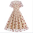 thumbnail image 1 of Soldes Aujourd'hui Liquidation Iumwxz Robe à Manches Courtes Col Rond pour Femme Robe en Tulle Tunique à Fermeture Éclair Robe Princesse Imprimé Cœur Robes d'Été Décontractées pour Femmes Robe Tendance pour les Vacances, 1 of 5