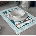 thumbnail image 3 of Vargottam Napperons - Napperon pour Table à Manger, Ensemble de 4 - Serviette en Coton Imprimée et Réversible - Napperons d'Intérieur pour Table de Maison et de Cuisine - Océan (Bleu Sarcelle), 3 of 5