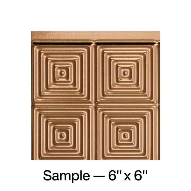 Fasade Miniquattro Decorative Vinyl Backsplash Sample 6x6 Inch Polished Copper Finish