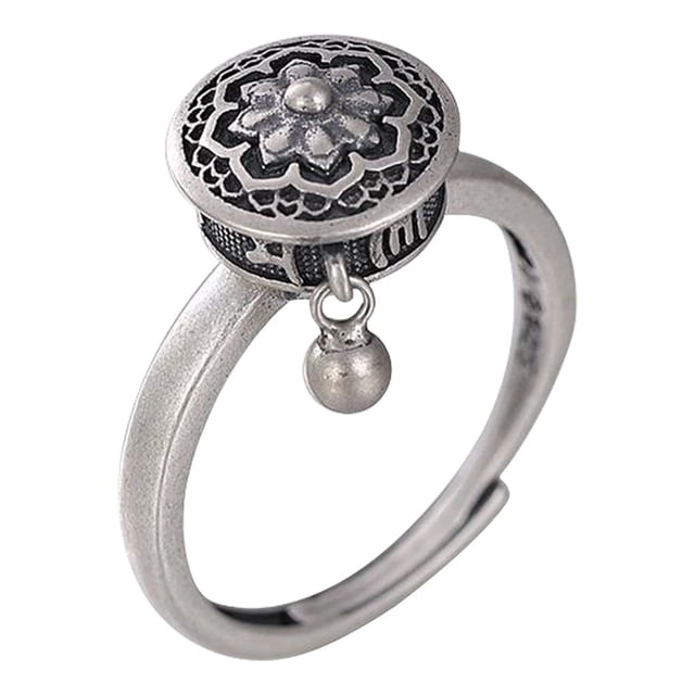 TopLLC Rings Thai Couple Male And Female Six-character Mantra Transfer Agate A ring