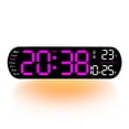 thumbnail image 2 of Penkiiy 13.7" Digital Wall Clock with Night Lights, 9 RGB Colors, Bluetooth Speaker, Auto Time Sync, Auto DST, Dual Alarm, Auto-Dimming, Humidity, Temperature, Digital Clock with Remote Control, 2 of 6