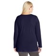 thumbnail image 2 of Just My Size Womens Plus Size Long Sleeve Tee, Hanes Navy, 5X, 2 of 2