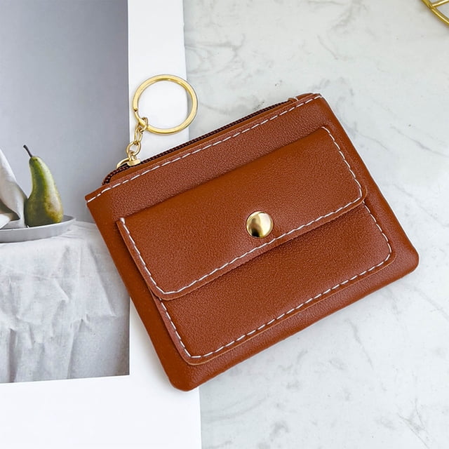 Women Mini Coin Purse, Small Wallet Handbag, Compact Card Holder with Cash Pocket, Lipstick Bag, Red Envelope Style Clutch, for Essentials Keys Cosmetics