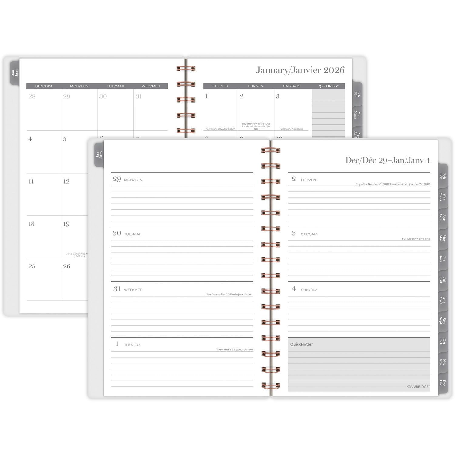 Agenda hebdomadaire Cambridge® Rose Gold Peony 2026