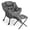Grey, variant on Gymax Lazy Sofa Chair Accent Leisure Armchair with Folding Footrest & Storage Pocket Blue