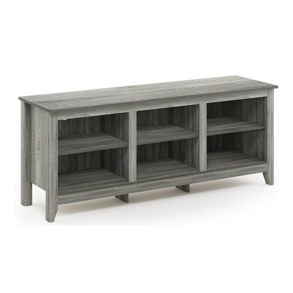 Pemberly Row Engineered Wood TV Stand for TV up to 65" in French Oak Gray