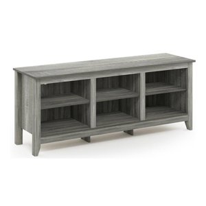 Pemberly Row Engineered Wood TV Stand for TV up to 65" in French Oak Gray
