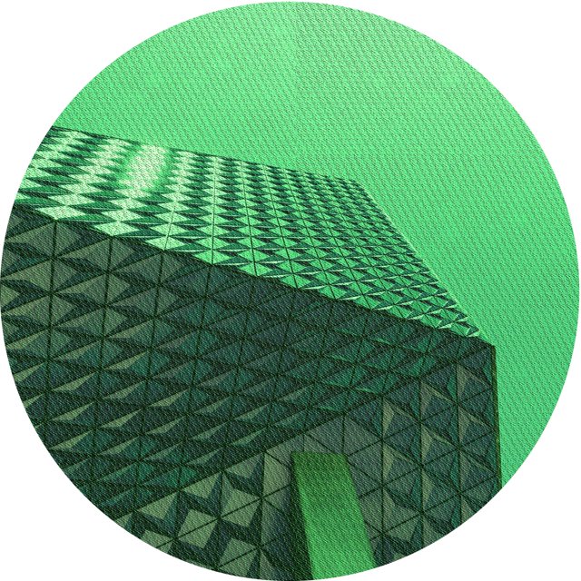 Ahgly Tapis Rond Lavable en Machine Intérieur Transitionnel Vert Émeraude Profond, 4 Pieds Rond