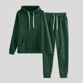 thumbnail image 2 of 2 Piece Sweatsuits for Womens Clearance Solid Color Pocket Drawstring Pullover Sweatpant Set Lounge Tracksuit Casual Plus Size Lightweight Loose Ladies Outfits Fall Winter 2023 Black L, 2 of 5