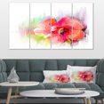 thumbnail image 1 of Beautiful Red Floral Watercolor - Floral Canvas Art Print, 1 of 4