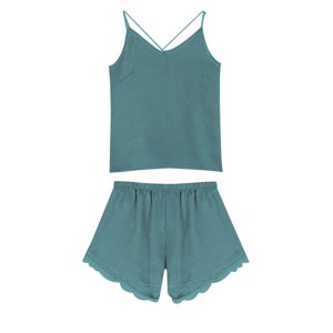 Uqiangy Femmes Pyjama Set Femme Pyjamas Court Sets en soie Shorts de nuit Deux Sets de Pyyjamas Satin pour femmes Pjs Set en soie 2 Pièce Vêtements de nuit Vêtements de salon Vert XL