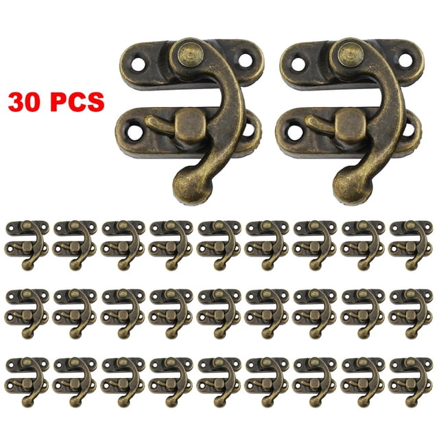 30pcs Antique Bronze Iron Padlock Hasp Hook Lock For Mini Jewelry Wooden Box
