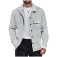 thumbnail image 2 of Lovzfmll Veste Décontractée pour Homme à Revers Cranté, Boutonnée devant, Détail de Poche, Gris, P, 2 of 8