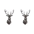 thumbnail image 1 of Decodeary Self Adhesive 3D Deer Head Mirror Wall Sticker For Easy Application black L 2Set, 1 of 6