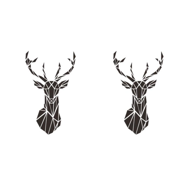 Decodeary Self Adhesive 3D Deer Head Mirror Wall Sticker For Easy Application black L 2Set