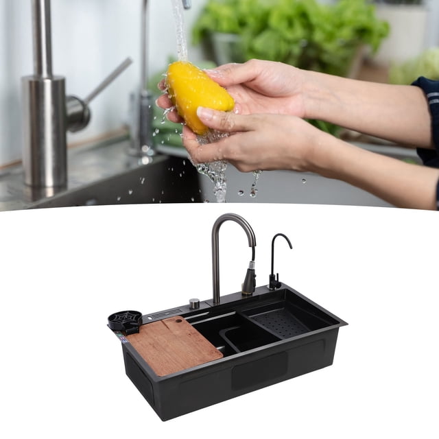 Kitchen Sink, Workstation Kitchen Sink Stainless Steel Multifunction for Bar Sink