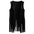 thumbnail image 4 of Kcodviy Ensembles 4 Pcs Femmes Automne Tenues Femmes Automne Hiver Ethnique Sans Manches à Franges Cardigans Décontractés Gilet à Franges Cardigan Gilet Cardigan Transparent pour Femmes Bandeau Lunettes Boucles d'Oreilles, 4 of 7