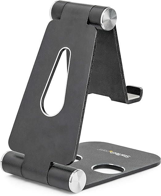 StarTech.com Foldable Phone & Tablet Stand - Adjustable Multi-Angle, Portable, Ergonomic - Black