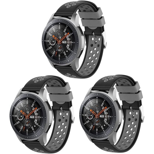 KOMI 3 Pack 22mm Watch Straps for Men Watch 22mm Compatible with Samsung Galaxy Watch 46mm SM-R800 R800 Galaxy Watch 3 45mm R840 Gear S3 Classic and Frontier