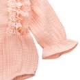 thumbnail image 4 of MesaSe Baby Girls Solid Color Long Sleeve Ruffle Romper Autumn Outfit 0-24 Months, 4 of 5
