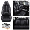 thumbnail image 1 of Maidao Car Seat Covers Full Set Leather for Mercedes-Benz for E350 2000-Present 5 Seats Waterproof Front Rear Cushion Protector Black, 1 of 8