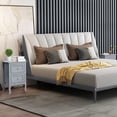 thumbnail image 4 of Ktaxon Nightstand, Bedside Table with 2 Storage Drawers, End Side for Bedroom, Country Style Set of 2,Gray, 4 of 13