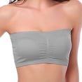 thumbnail image 5 of Double Women Plus Size Strapless Bra Bandeau Tube Removable Padded Top Stretchy, 5 of 5