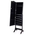 thumbnail image 2 of Topbuy Lockable Armoire Mirrored Jewelry Cabinet Dressing Storage Box  Organizer Black, 2 of 8