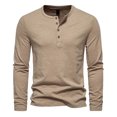 thumbnail image 1 of KIHOUT Chandails Molletonnés Hommes Décontracté Chandail à Enfiler Manches Longues Col Rond T-Shirt Hauts Blouse KH/L2, 1 of 5
