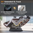 thumbnail image 4 of Costway Fauteuil Inclinable de Massage Zéro Gravité à Piste SL Relaxation38 avec Roulettes pour Pieds Extensibles Thaï, Commande Vocale, Brun, 4 of 10