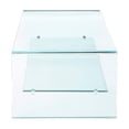 thumbnail image 2 of Heavenly Collection Waterfall Glass Table with Top Shelf, Clear Tempered Glass, Modern Accent Table for Living Room or Office, 2 of 7
