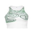thumbnail image 4 of Women Y2k Close-fitting Camisole Printed Pattern Round Collar Sleeveless Crop Tops Brown S, 4 of 5