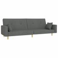 thumbnail image 2 of vidaXL Canapé-Lit 2 Places avec Pouf Tissu Gris Foncé, 2 of 5