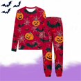 thumbnail image 1 of MKOSPLRT Pyjamas d'Halloween pour Enfants 3-15 Ans Chandails à Manches Longues Bas Resserré Pjs Joggers Mignons Imprimé Citrouille Fantômes Vêtements de Nuit Vêtements de Détente pour Fille Garçon, 1 of 5