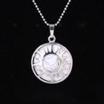thumbnail image 1 of Collier Pendentif Perle Plate Pierre Naturelle Cristal Quartz Couleur Argent Femmes Hommes, 1 of 6