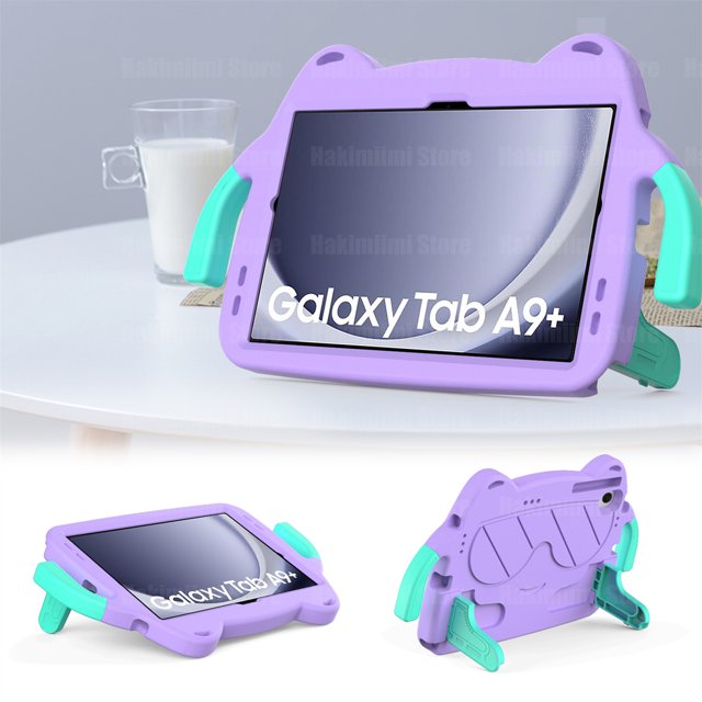 kids Tablet Case for Samsung Galaxy Tab A9+ 11" 2023 Full Protection with Handle Bracket Shockproof Cover for Galaxy Tab A9 Plus Light Purple A9 Plus (11 Inch)