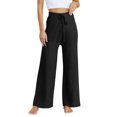 thumbnail image 1 of Women‘s Ribbed Knit Wide Leg Pants Casual Flowing Sweater Pants With Elastic Waist, 1 of 5