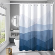 Dvkptbk Printed Shower Curtain Fabric, Modern Blue Shower Curtains for Bathroom, Soft Thick Bath Curtain Hotel Quality, Light-Weight & Machine Washable