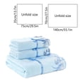 thumbnail image 3 of Yhmxh Bedding Colour Lace Side 3 Piece Soft Absorbent Embroidered Gift Towel Bath Towel Skin-friendly Throw Blanket Machine Washable Microfiber Bed Sheet Set, 3 of 6